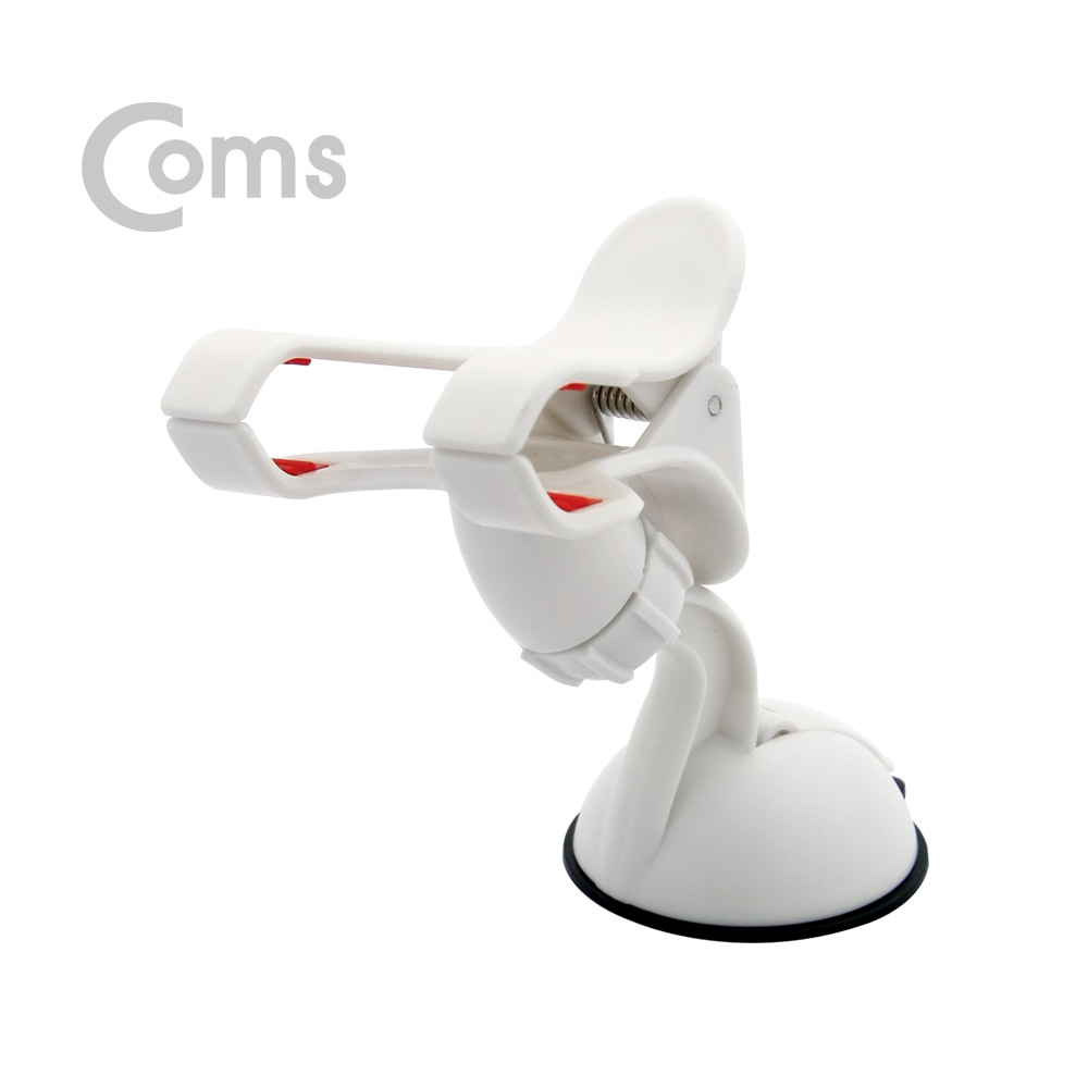 Coms 스마트폰 거치대, 차량용/화이트 - 앞면 유리 거치, 집게형