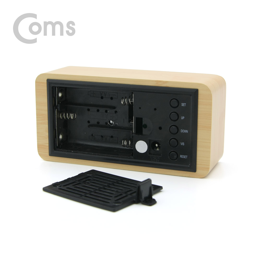 Coms 디지털 LED 나무시계 (준중형)