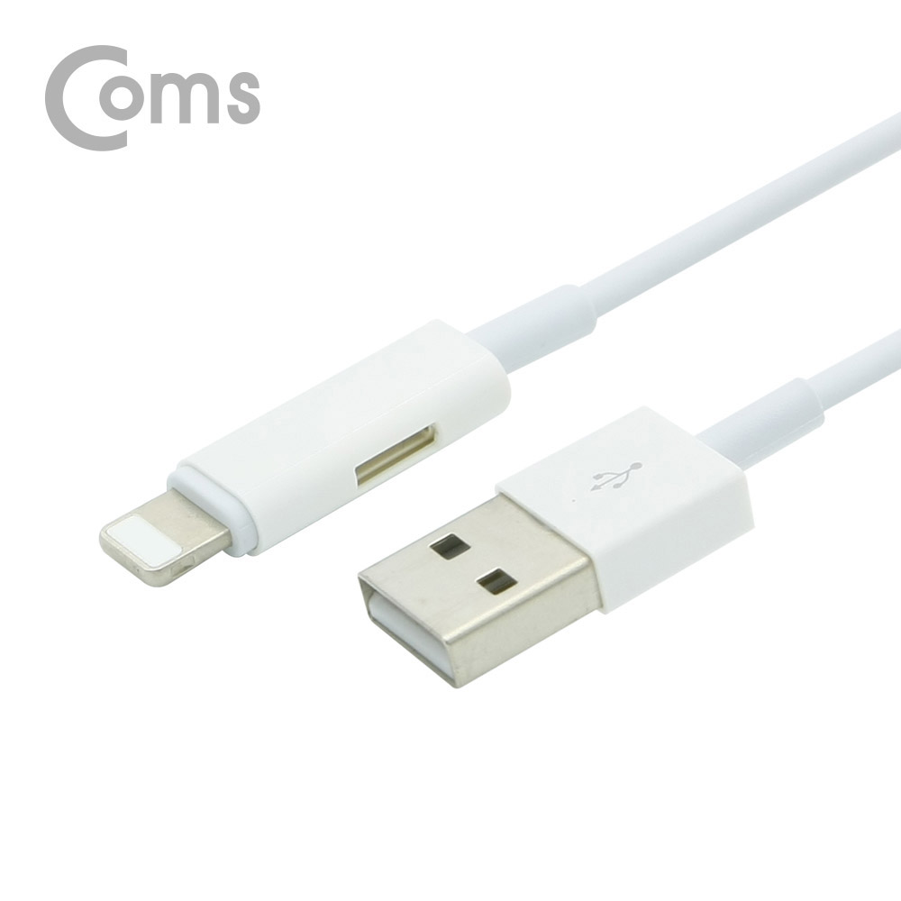 Coms 듀얼 8핀 케이블 / 충전 + 음악감상(AUX) / 1M