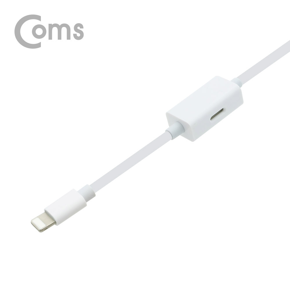 Coms IOS 8핀 (8Pin) AUX 케이블 / 듀얼 IOS 8핀 (8Pin) USB 케이블 / 충전 + 음악감상 / 1M