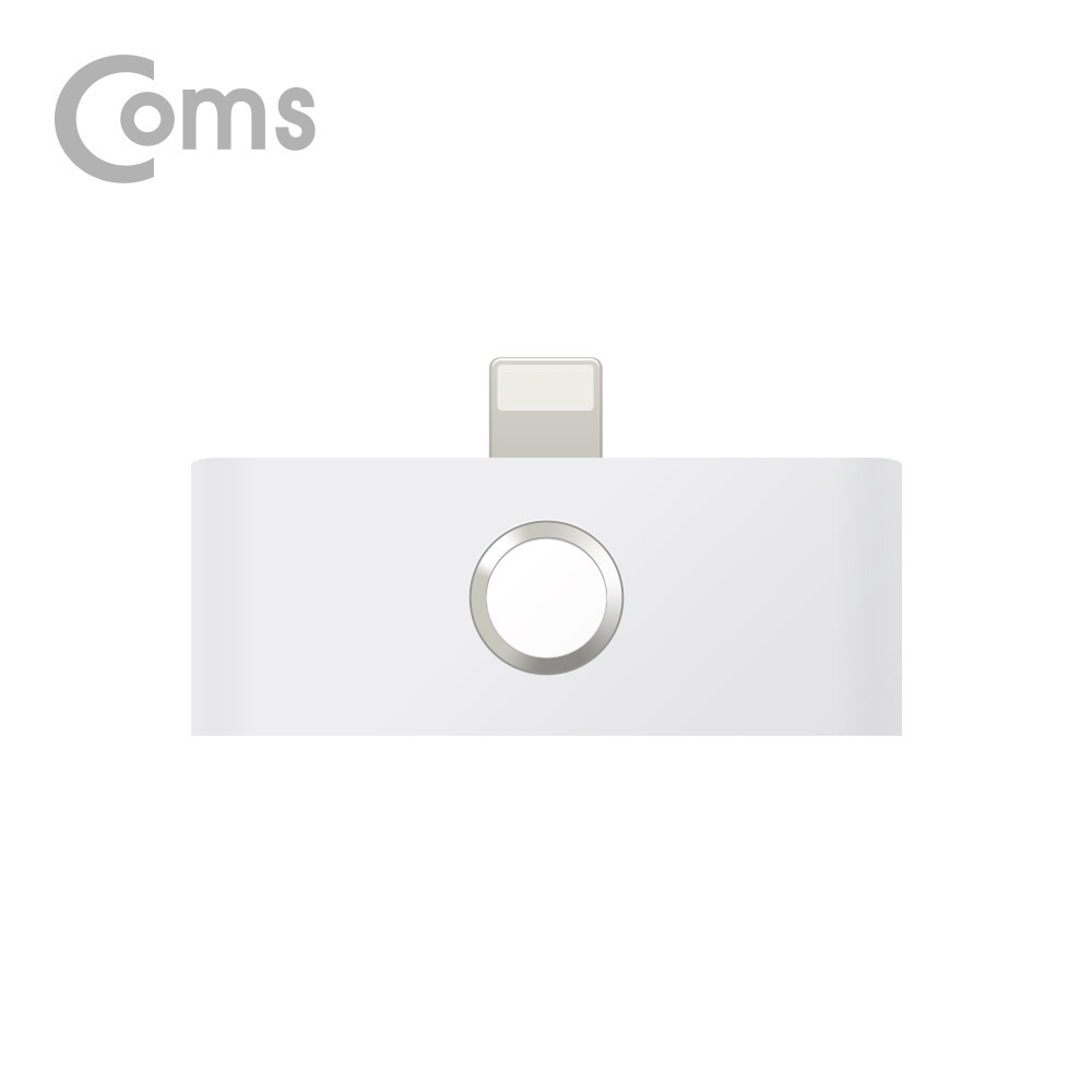 Coms IOS 8핀 (8Pin) 3 in 1 젠더(3.5mm 이어폰 AUX 잭/충전/홈버튼) White