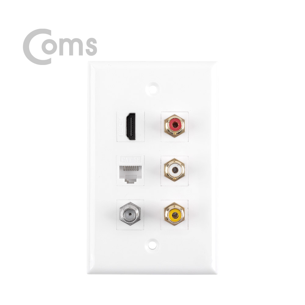 Coms HDMI 월 플레이트(멀티) - HDMI / 3RCA / RF / UTP(RJ45)