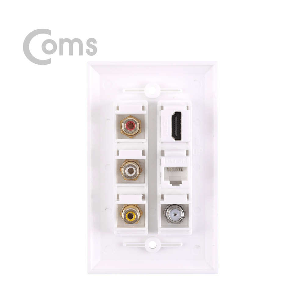 Coms HDMI 월 플레이트(멀티) - HDMI / 3RCA / RF / UTP(RJ45)