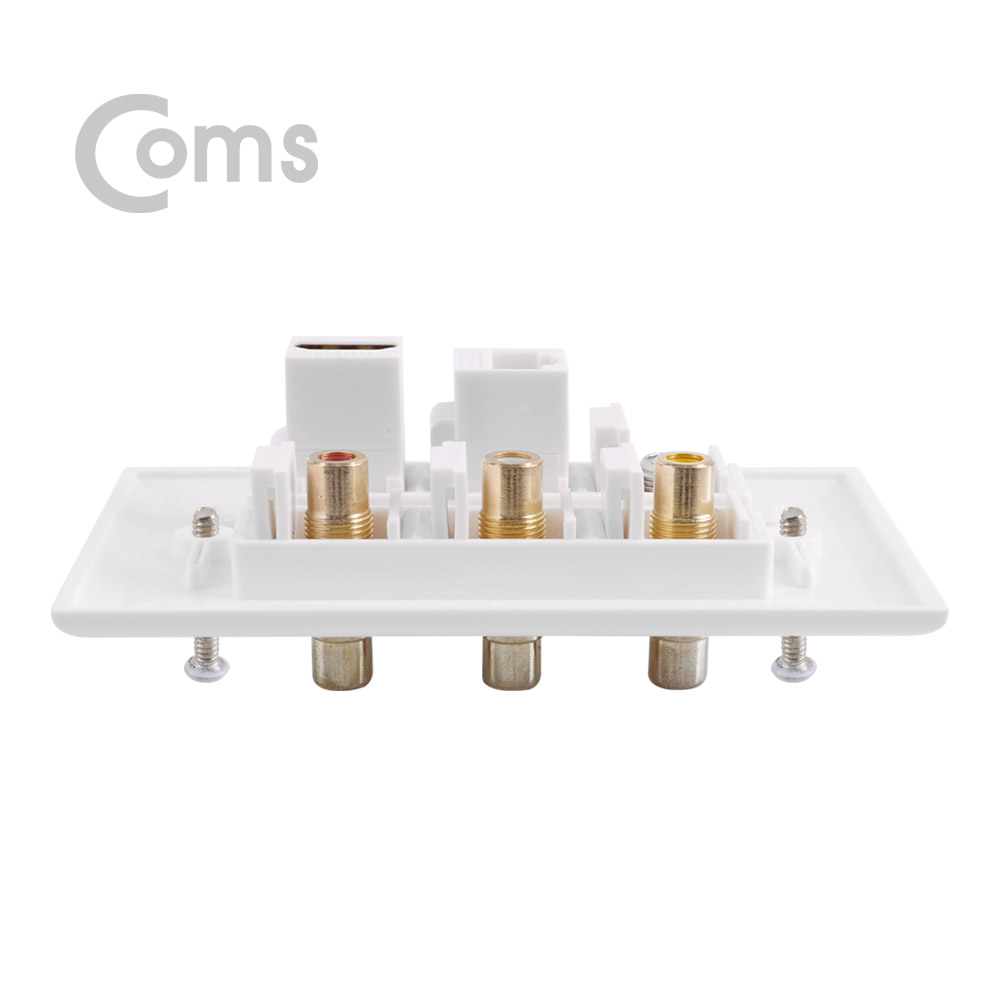 Coms HDMI 월 플레이트(멀티) - HDMI / 3RCA / RF / UTP(RJ45)