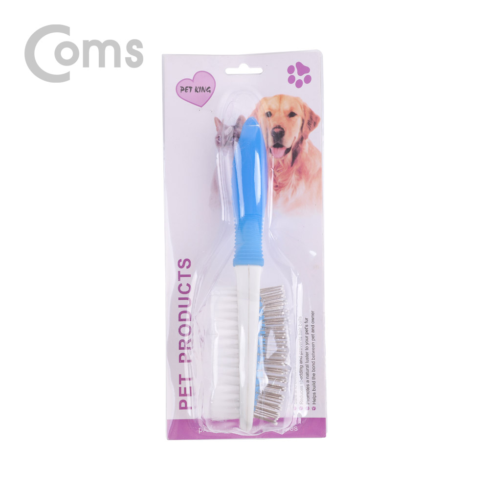 Coms 애견 양면 브러쉬 / 강아지 / 애완 빗 / 슬리커 브러쉬 / 애견 거품 샤워솔 / 단모용 / 장모용
