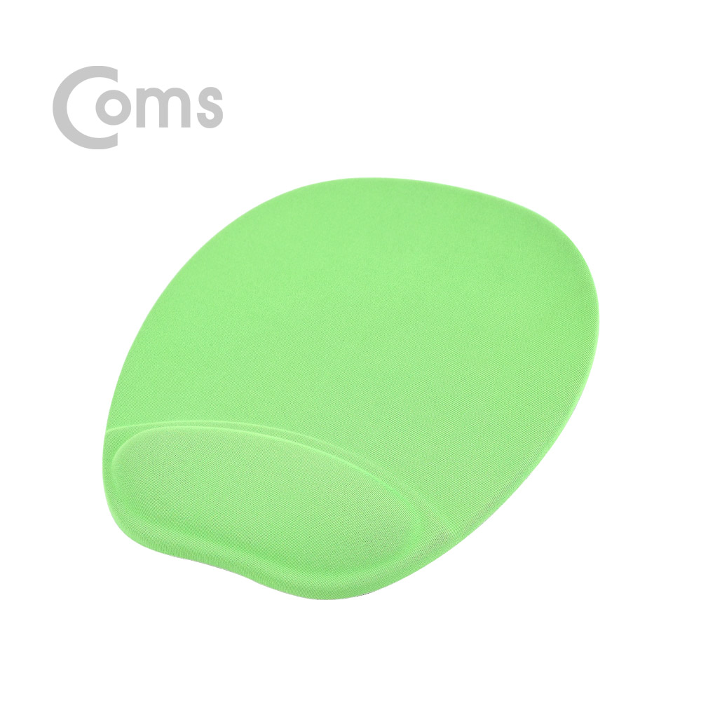 Coms 마우스 패드 (손목보호형) 원형, 그린