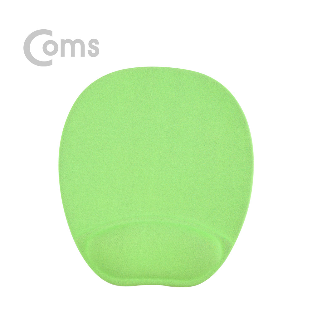 Coms 마우스 패드 (손목보호형) 원형, 그린