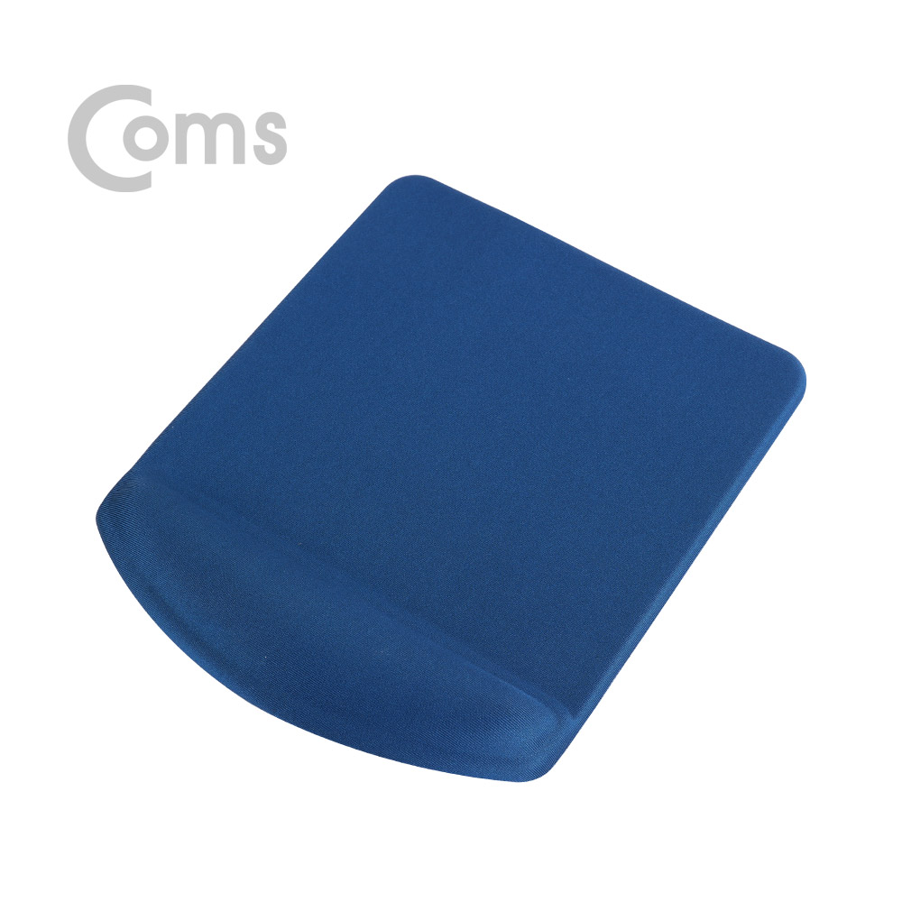 Coms 마우스 패드 (손목보호형) 사각형, 파랑