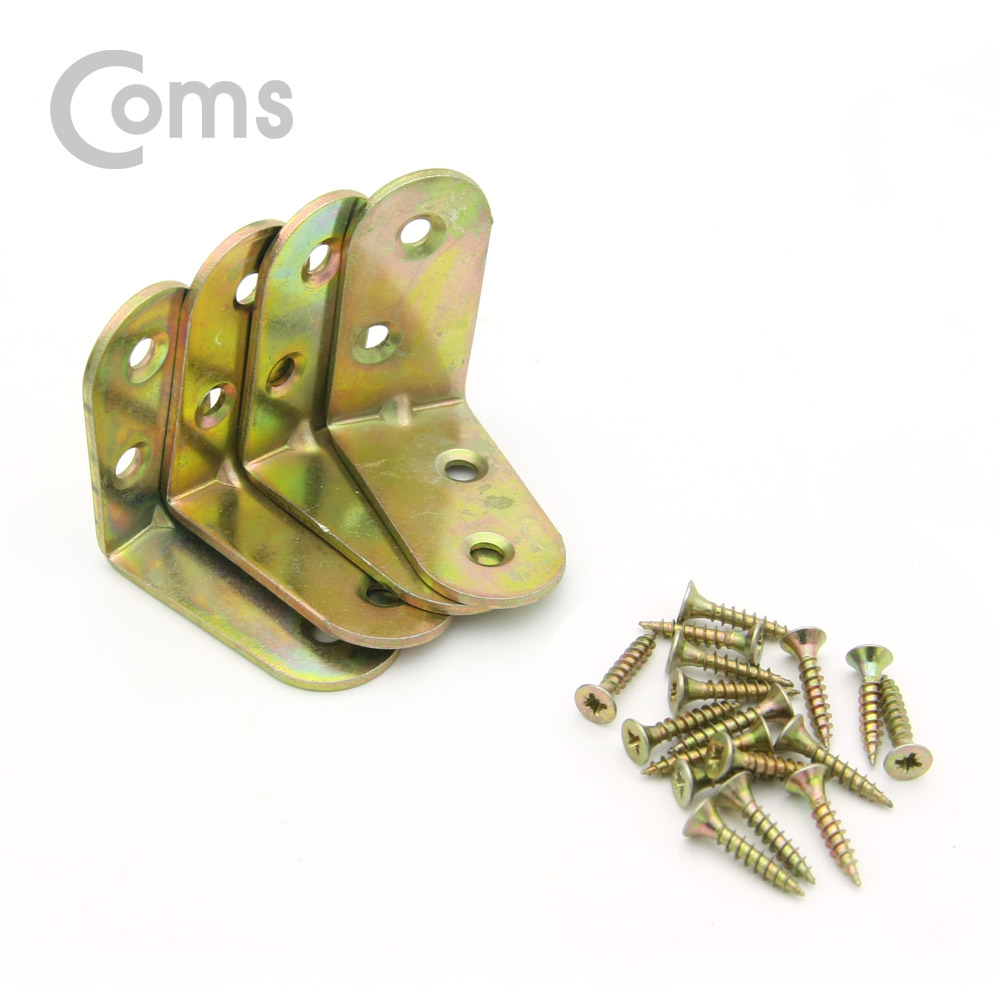 Coms 꺾쇠 (40mm) 4pcs / 직각 모서리 장석 / 나사못 포함 / 코너철