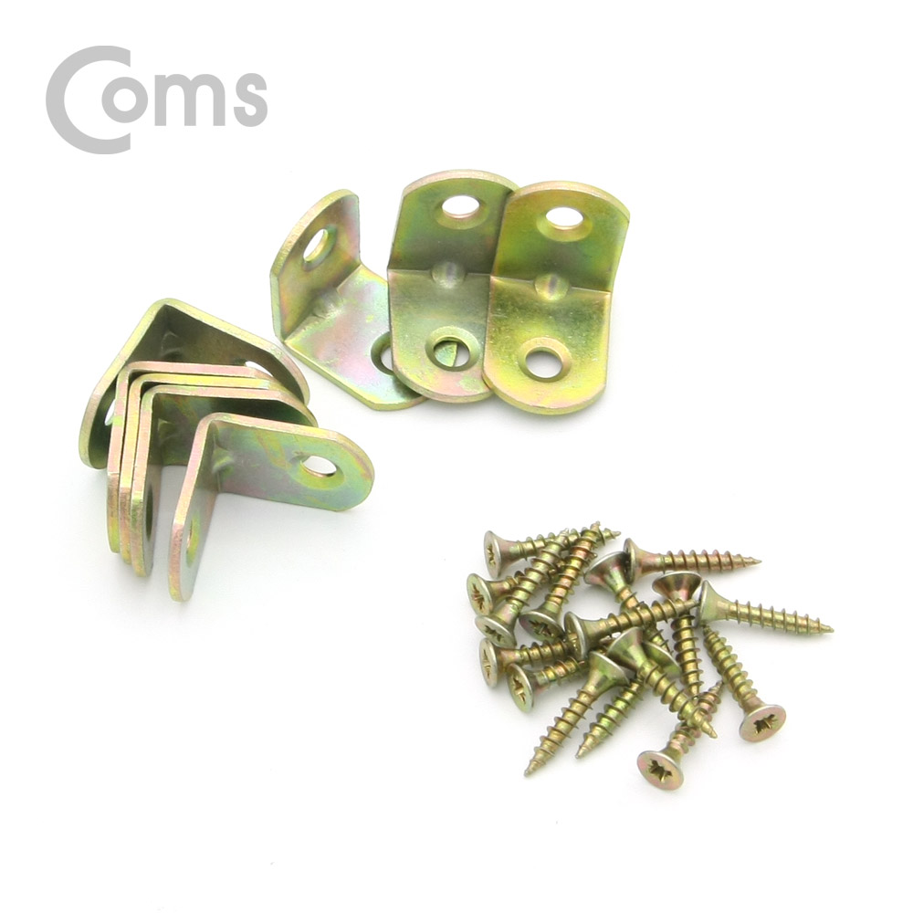 Coms 꺾쇠 (20mm) 8pcs / 직각 모서리 장석 / 나사못 포함 / 코너철