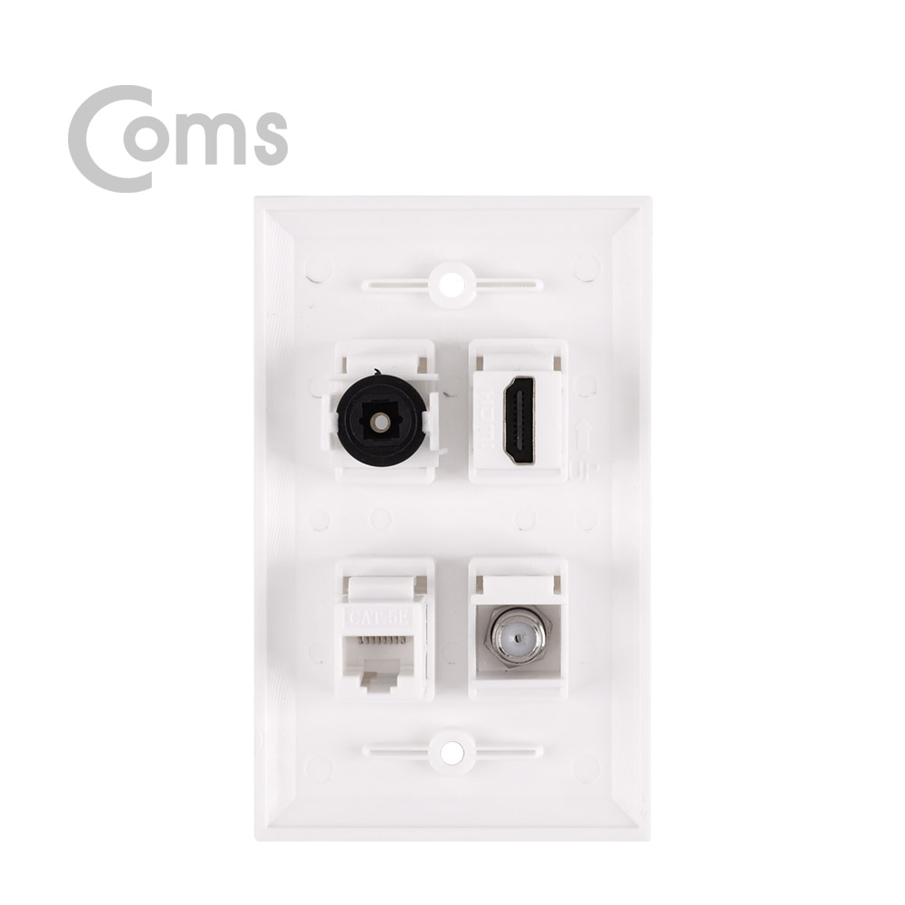 Coms HDMI 월 플레이트(멀티) - HDMI/오디오광(각)/RF/UTP