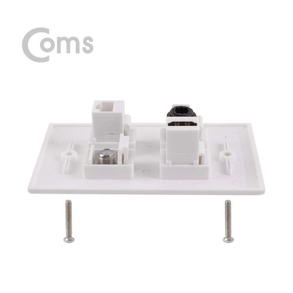 Coms HDMI 월 플레이트(멀티) - HDMI/오디오광(각)/RF/UTP