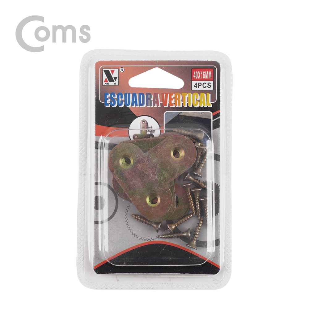 Coms 평철(T자) 4pcs / 40x16(mm) / 나사못 포함