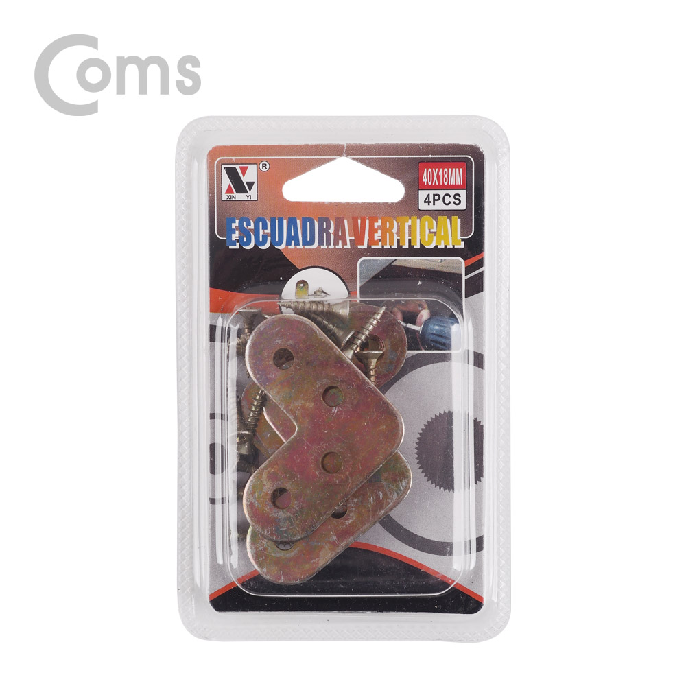 Coms 평철(ㄱ형) 4pcs / 40x18(mm) / 나사못 포함