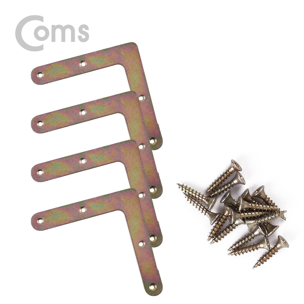 Coms 평철(ㄱ형) 4pcs / 100x100(mm) / 나사못 포함