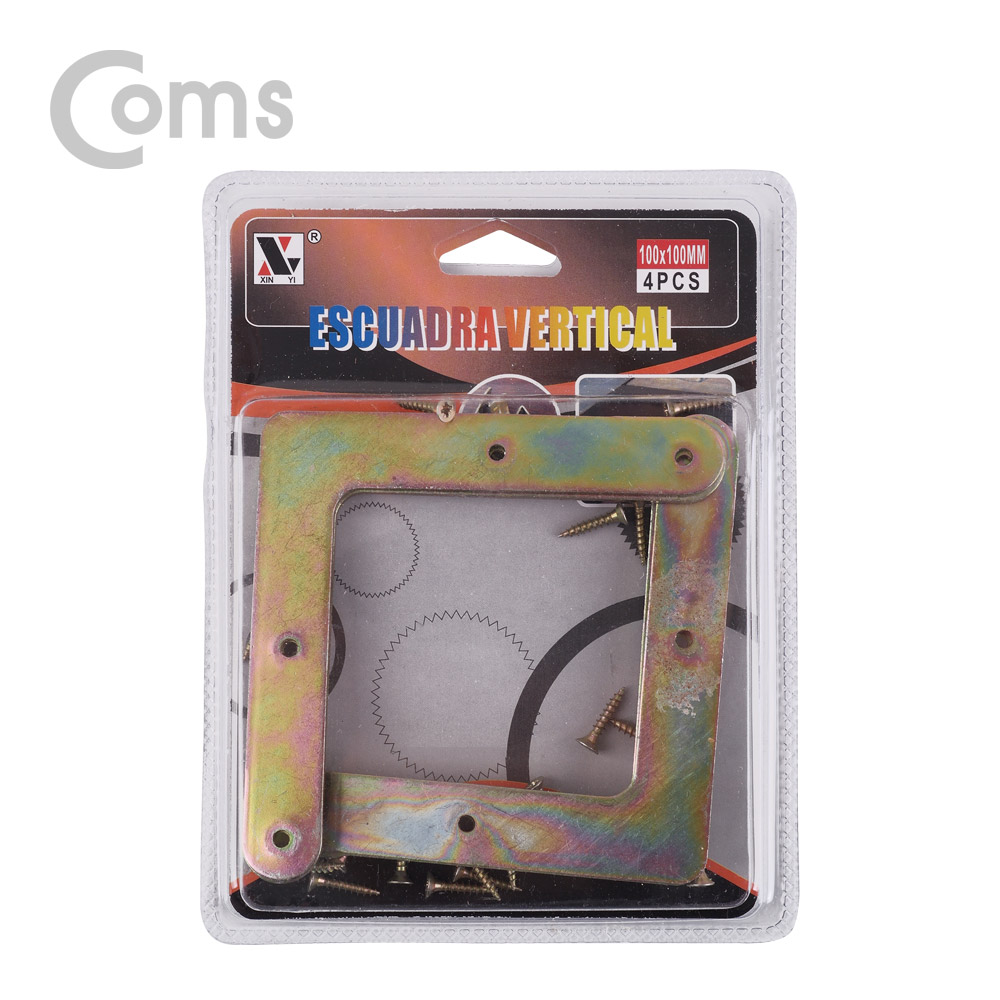 Coms 평철(ㄱ형) 4pcs / 100x100(mm) / 나사못 포함