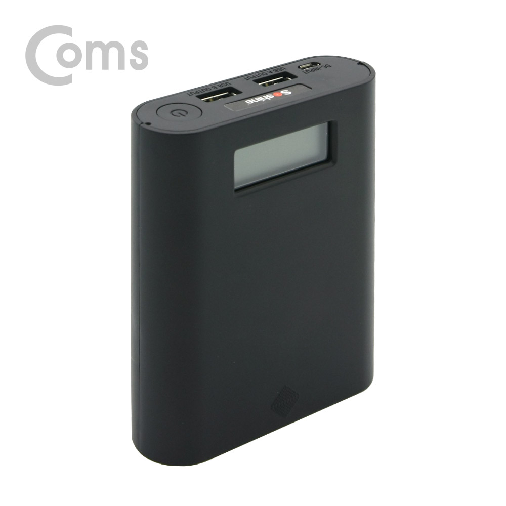 Coms 건전지 충전기 / 보조배터리 겸용 / 18650 배터리 4ea용 / Black