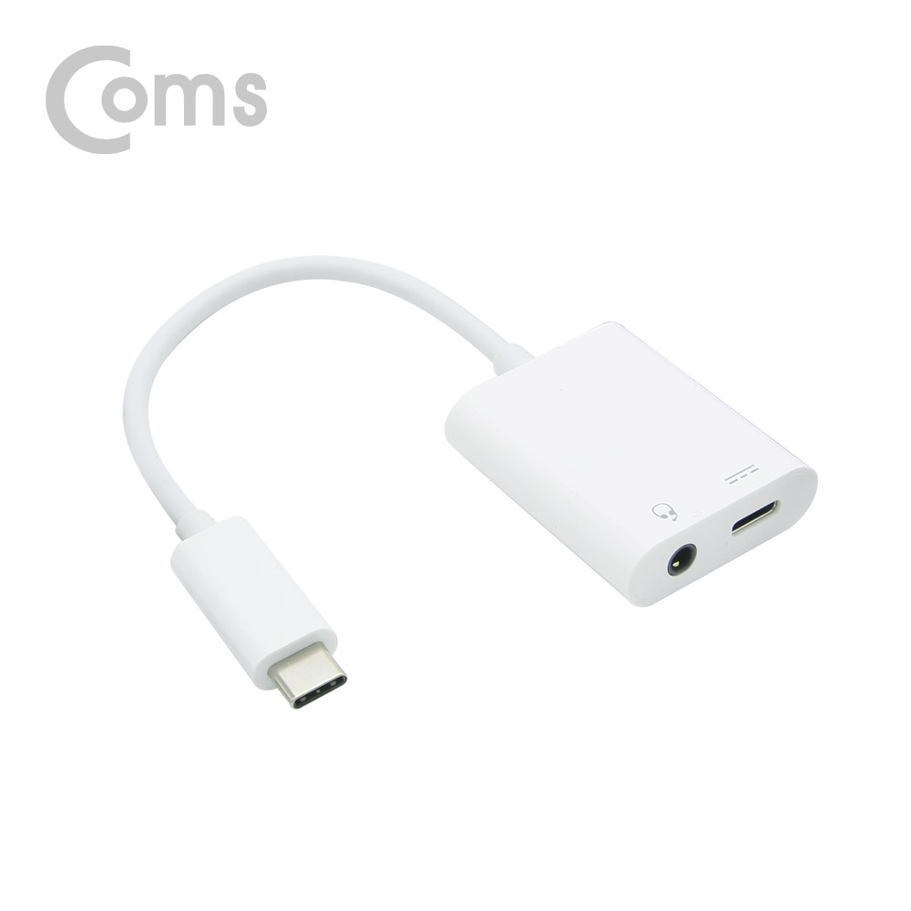Coms USB 3.1 Type C 사운드 컨버터 / 이어폰 듀얼 젠더 / 충전 + 음악감상