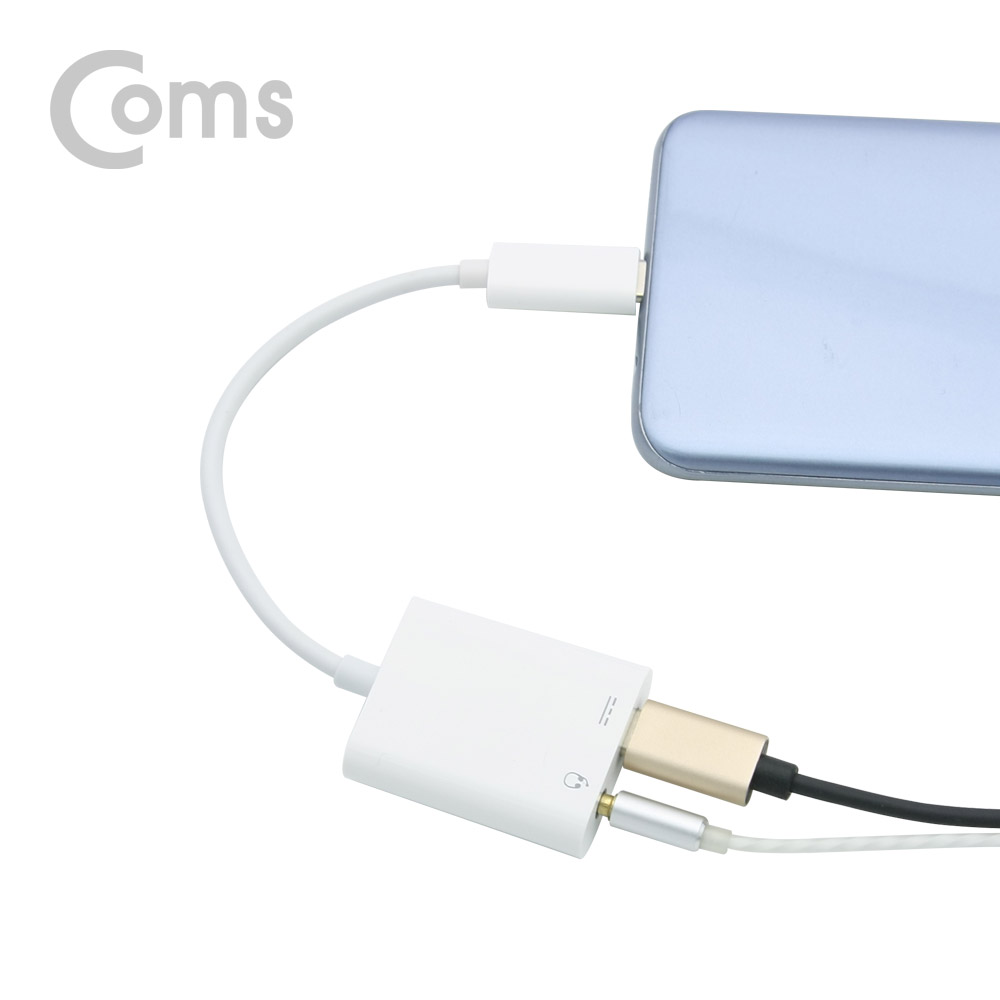 Coms USB 3.1 Type C 사운드 컨버터 / 이어폰 듀얼 젠더 / 충전 + 음악감상