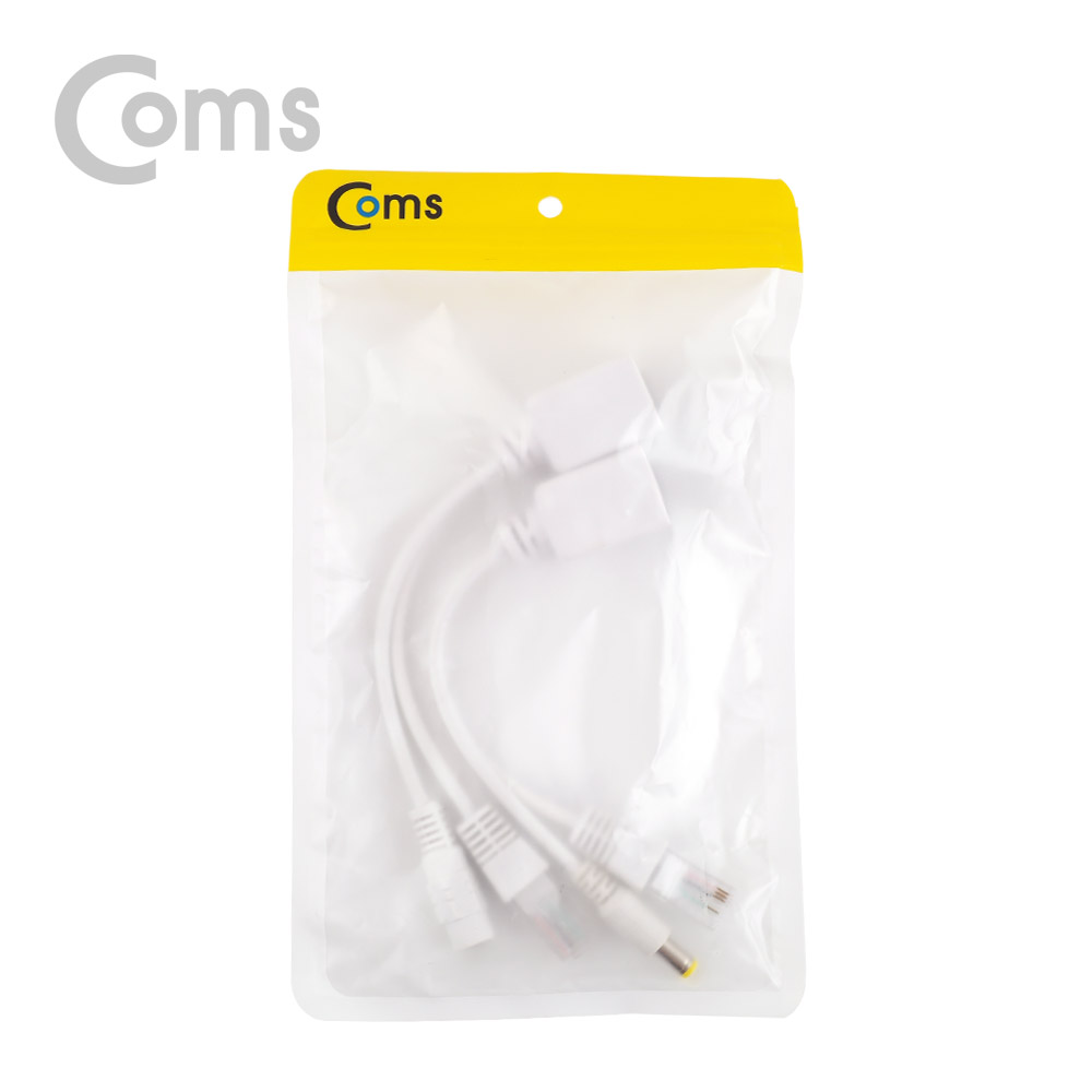 Coms POE 패시브 리피터(RJ45) 키트, 전원포함 / 화이트, 사각