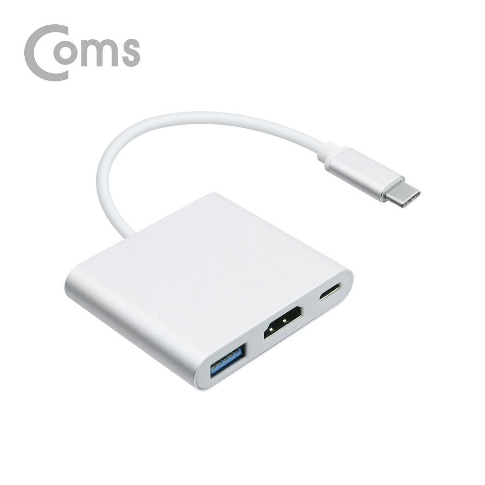 Coms USB 3.1 to HDMI 변환 컨버터 / Type C to HDMI+Type C(충전)+USB 3.0(F) / Dex지원
