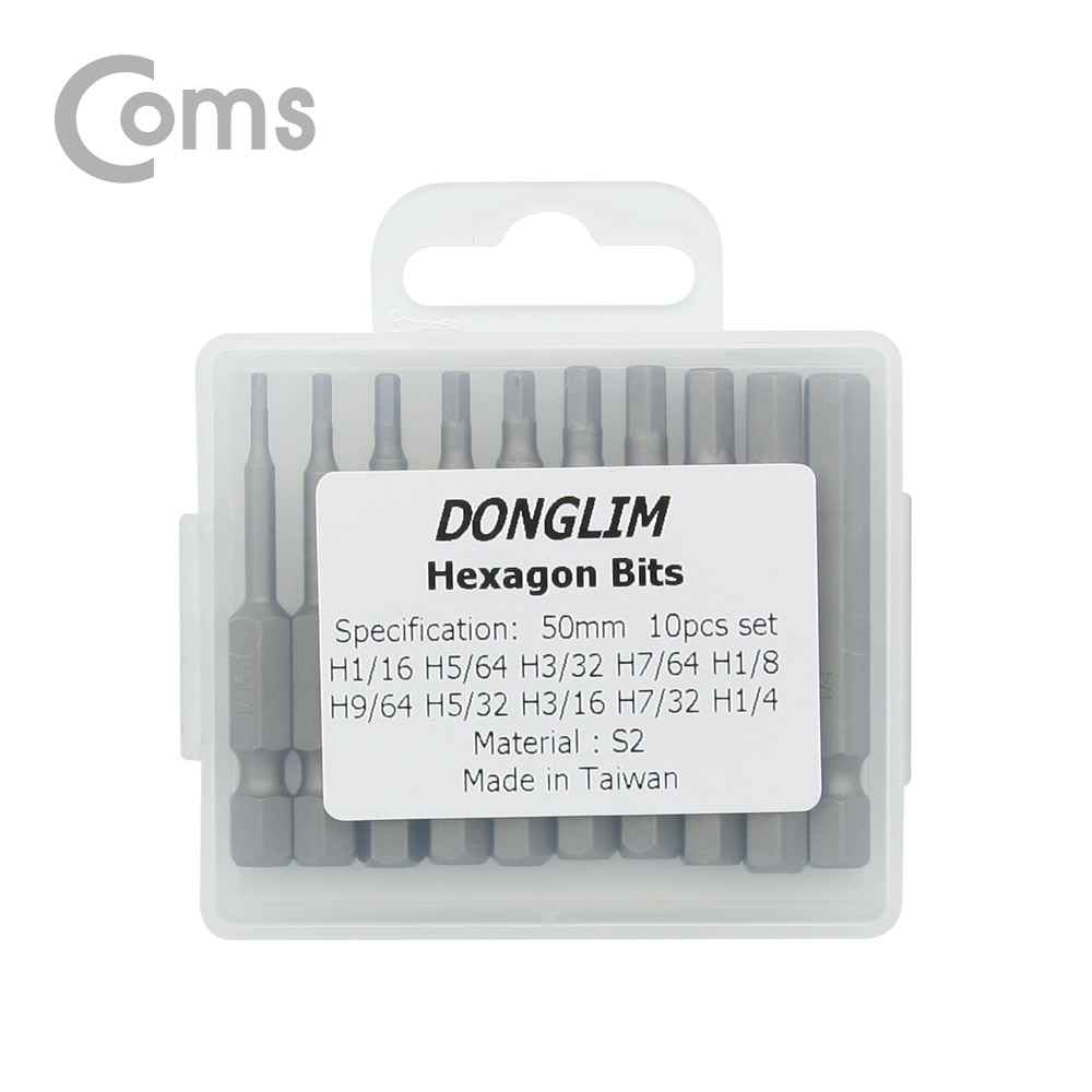 Coms 오미 육각비트세트 / H1_16~H7_64 / 50mm / 10pcs