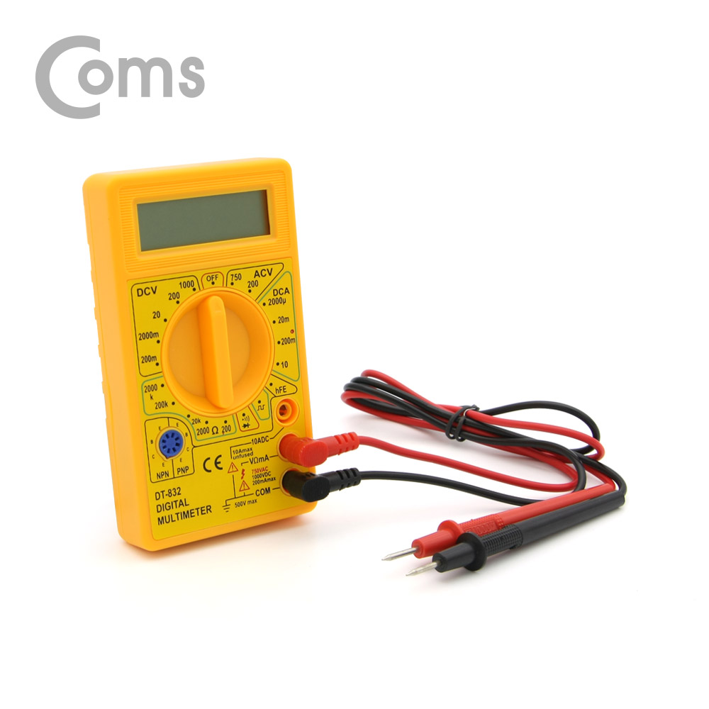 Coms 디지털 테스터기 (LCD 창/멀티테스터/전압/전류/저항등 9개 항목)