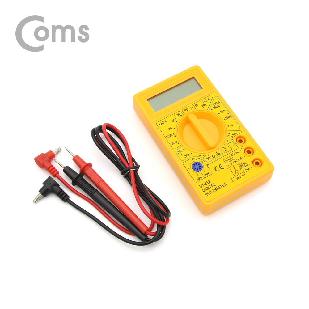 Coms 디지털 테스터기 (LCD 창/멀티테스터/전압/전류/저항등 9개 항목)