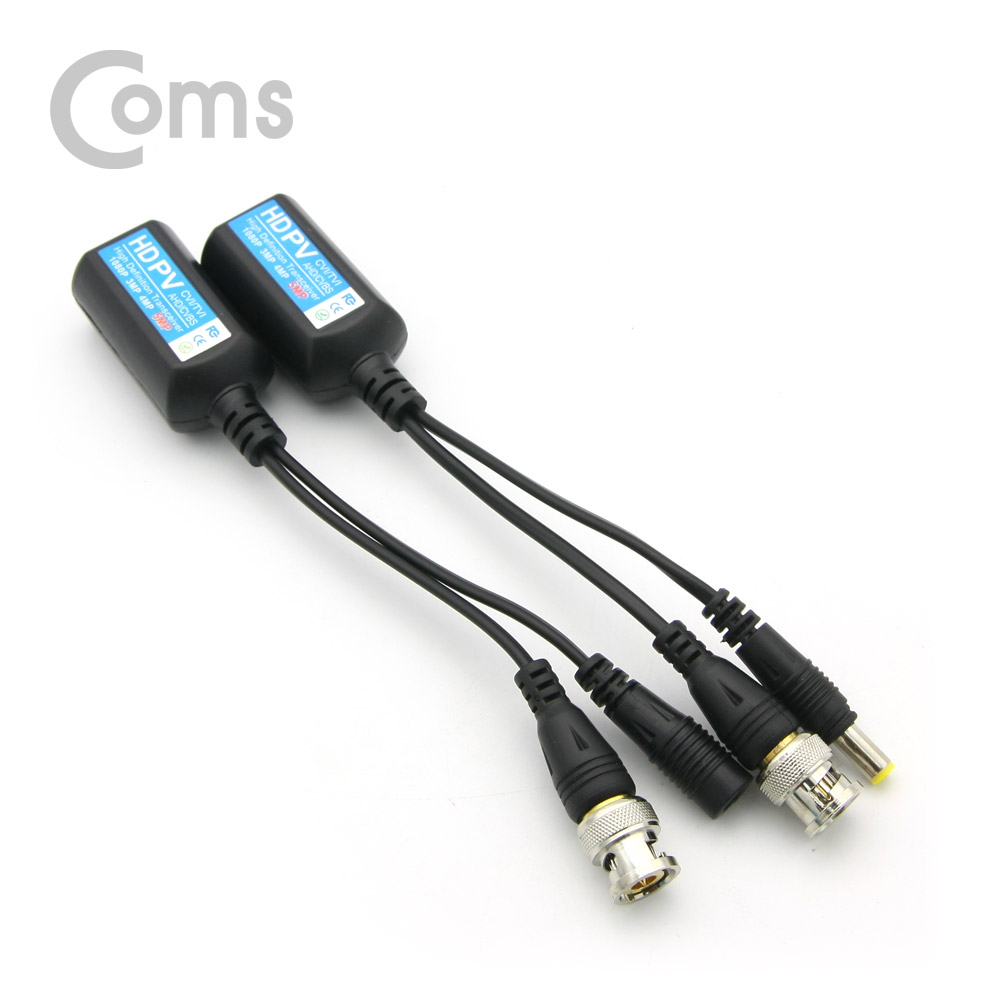 Coms BNC 리피터(Balun) / CCTV 신호연장 / 패시브, UTP 포트/DC전원, CVI/TVI/AHD/CVBS