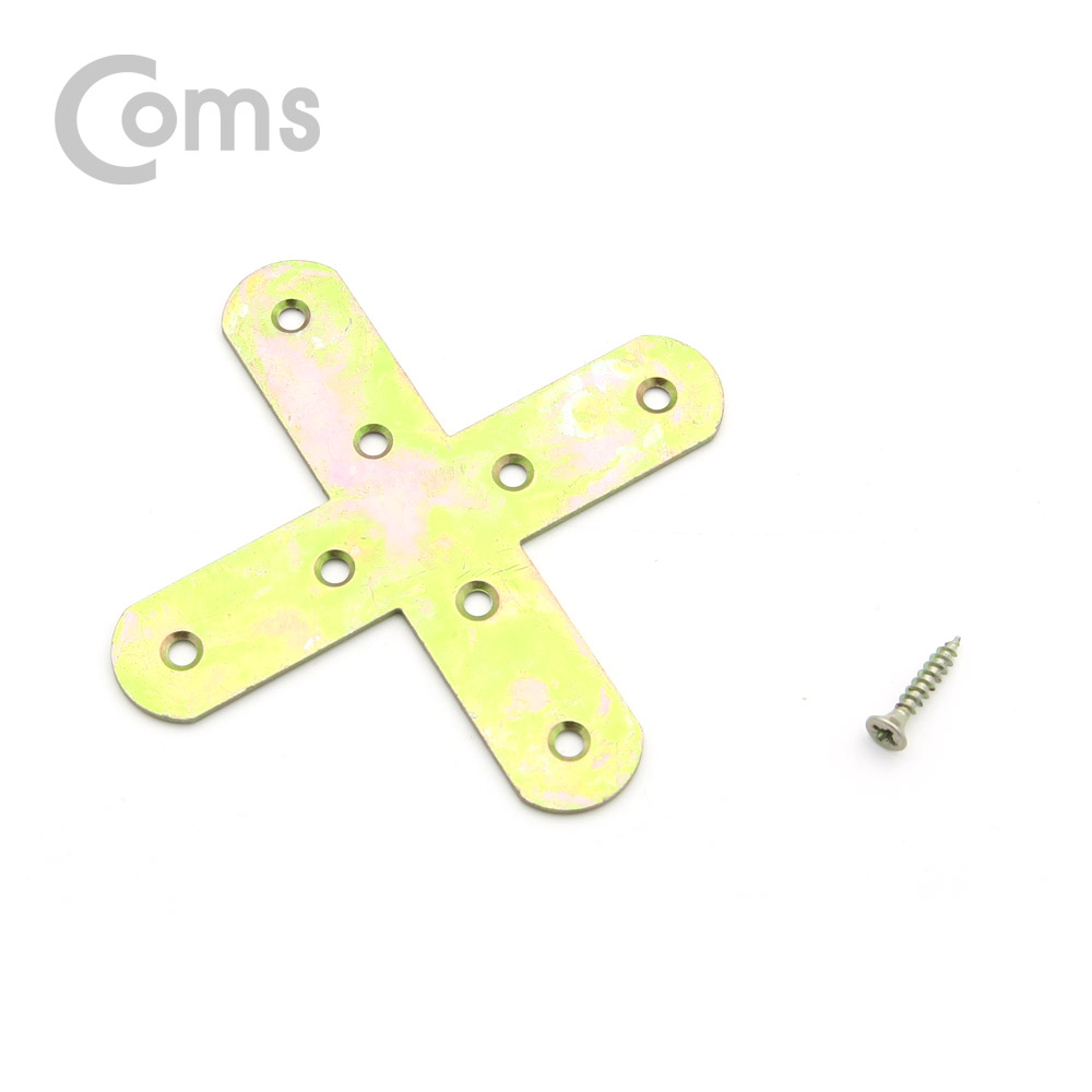 Coms 평철(십자) 4pcs / 100mm X 100mm / 나사못 포함 / +자