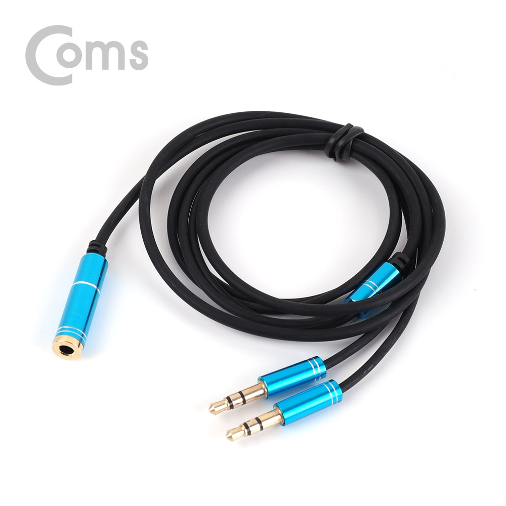 Coms 스테레오 케이블 Y형 3.5(F - 4극)/3.5(M x 2) 1M/Stereo