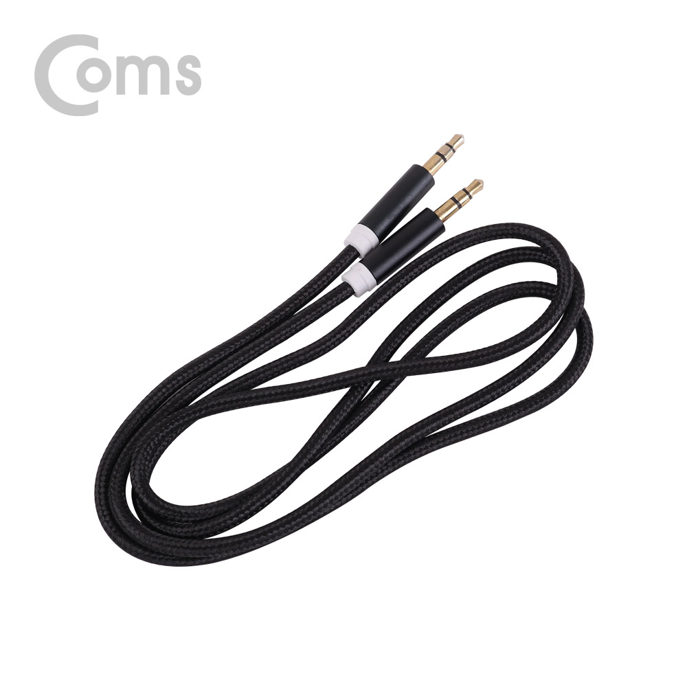 Coms 스테레오 케이블 (3.5) 1M, Black - 나일론 피복/Stereo