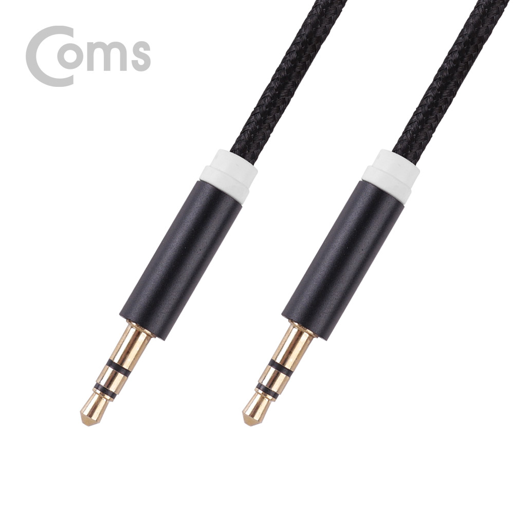 Coms 스테레오 케이블 (3.5) 1M, Black - 나일론 피복/Stereo