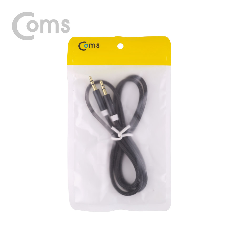 Coms 스테레오 케이블 (3.5) 1M, Black - 나일론 피복/Stereo