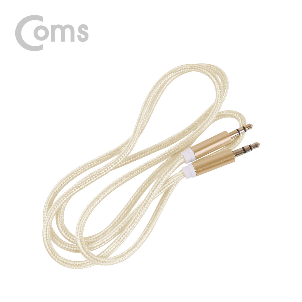 Coms 스테레오 케이블 (3.5) 1M, Gold - 나일론 피복/Stereo