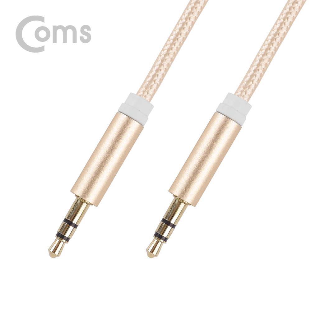 Coms 스테레오 케이블 (3.5) 1M, Gold - 나일론 피복/Stereo