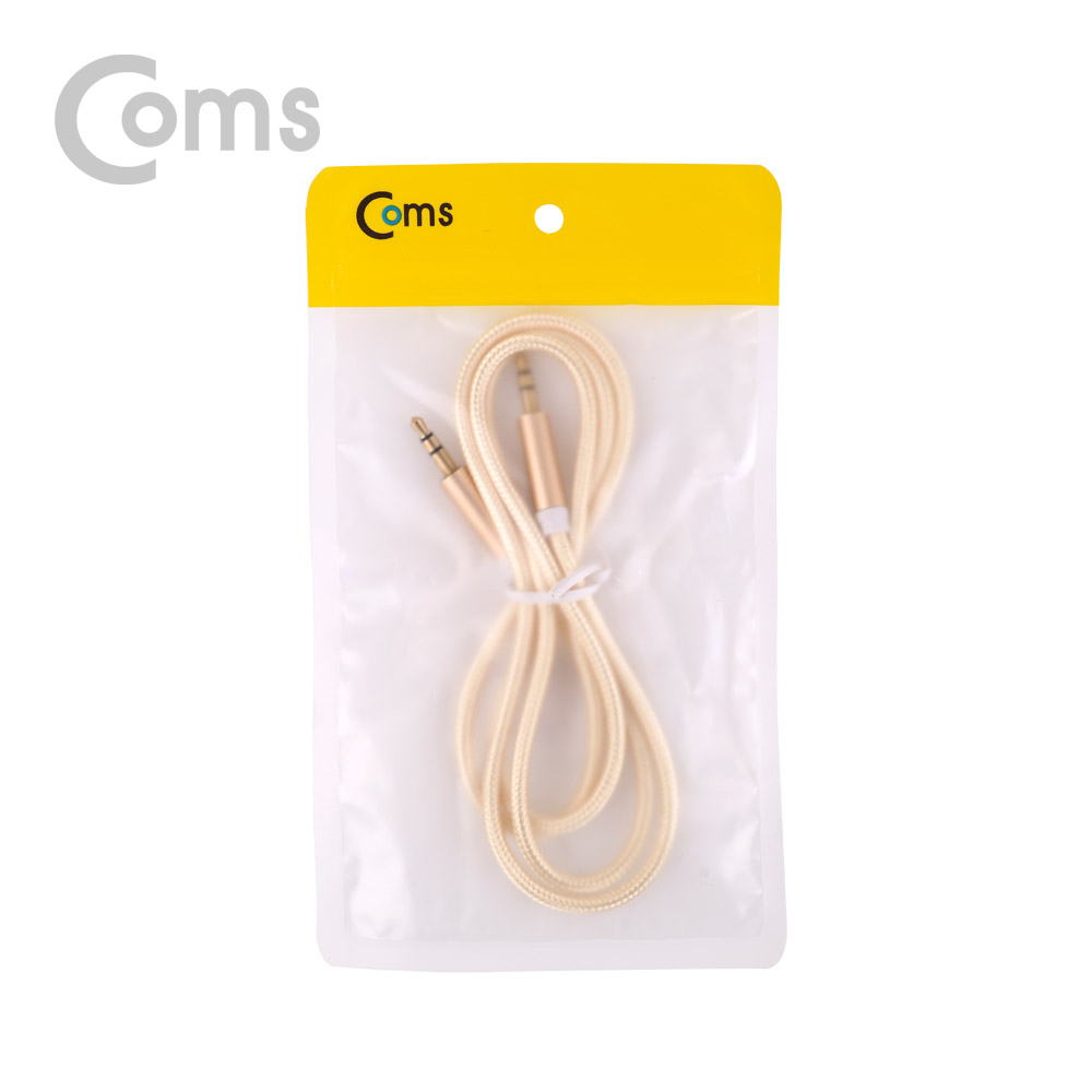 Coms 스테레오 케이블 (3.5) 1M, Gold - 나일론 피복/Stereo