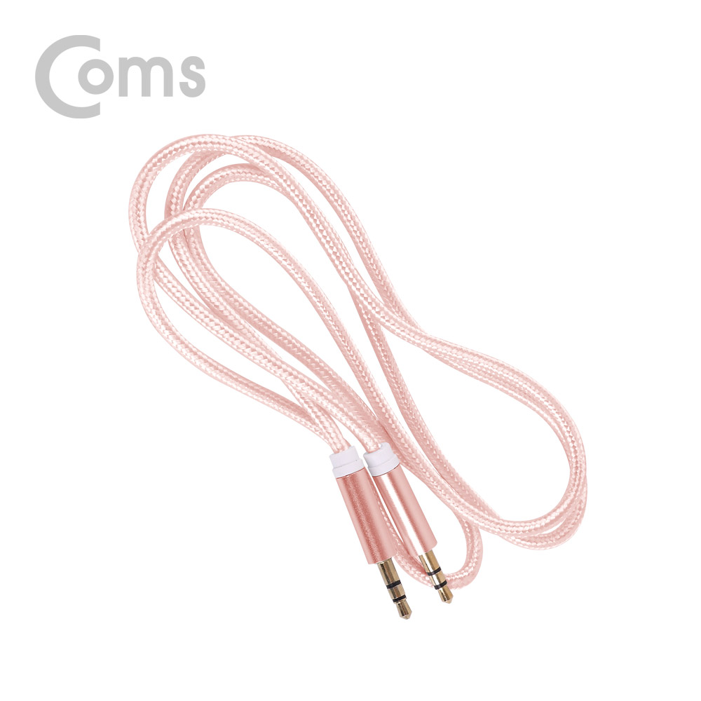 Coms 스테레오 케이블 (3.5) 1M, Pink - 나일론 피복/Stereo