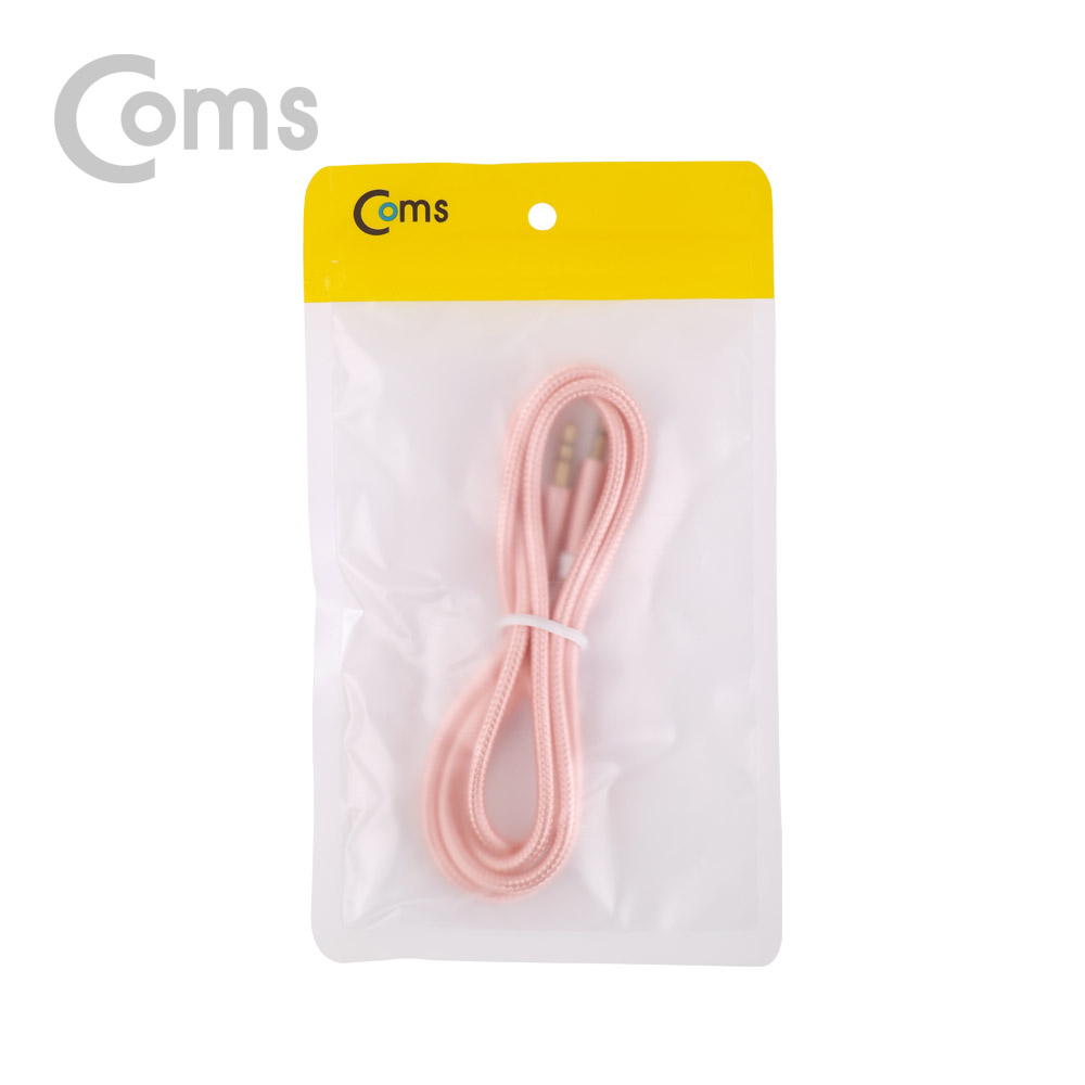 Coms 스테레오 케이블 (3.5) 1M, Pink - 나일론 피복/Stereo