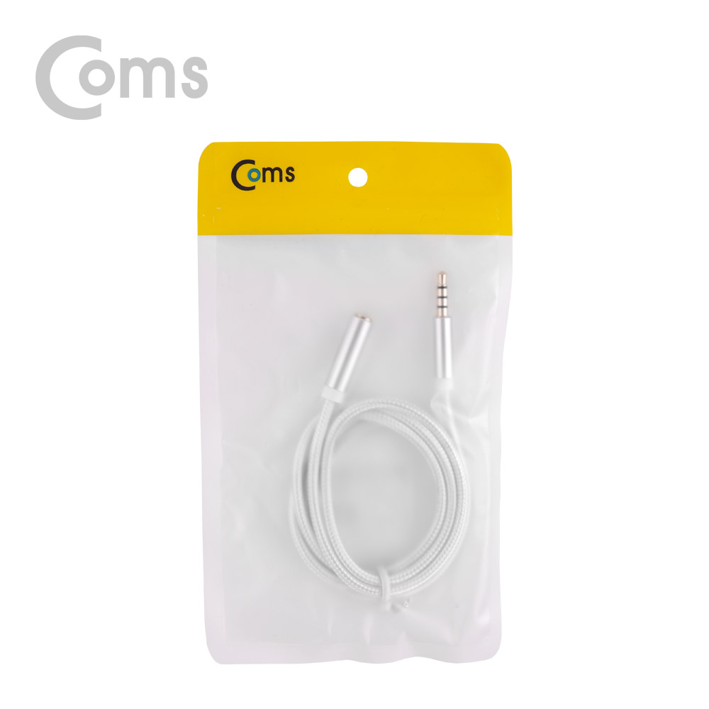 Coms 스테레오 케이블 (3.5/연장) 1M - Silver / 패브릭/Stereo