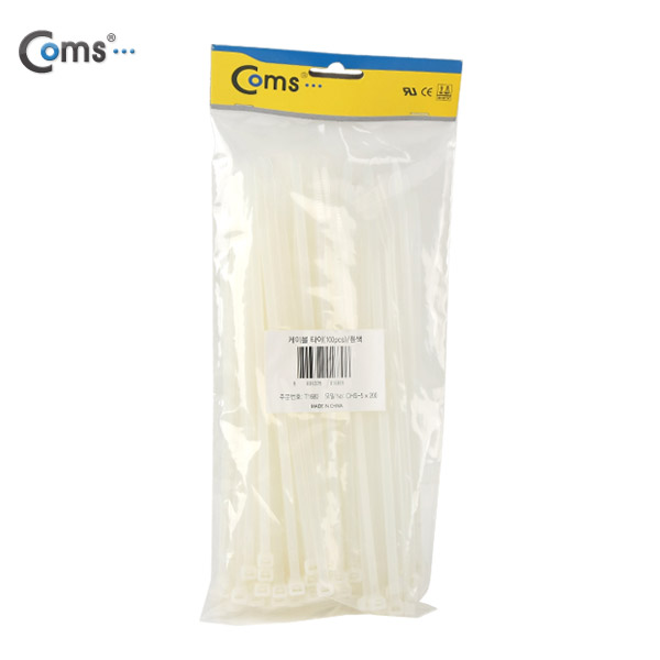Coms 케이블 타이(100pcs), CHS-5 * 200/흰색, 200mm x 5mm