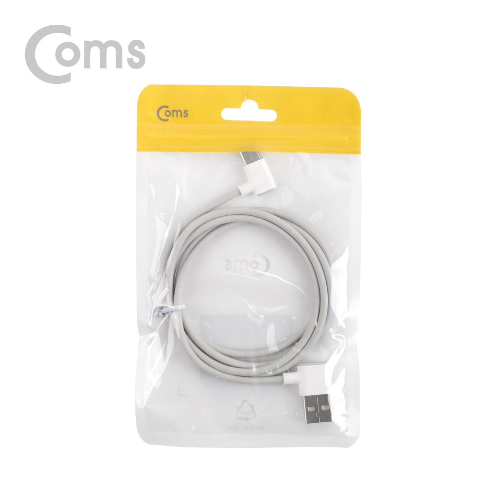 Coms USB 3.1(Type C) 케이블 90cm / 양쪽 꺾임(꺽임), Gray
