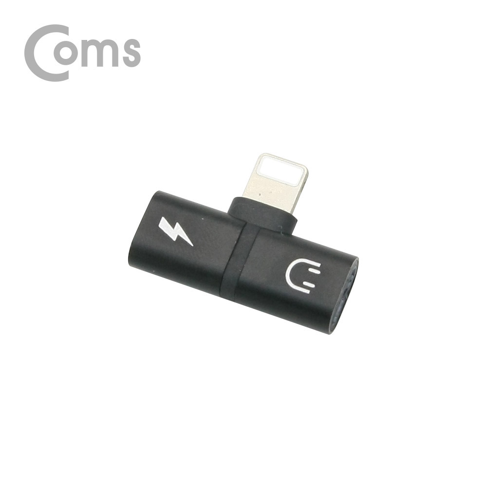 Coms IOS 8핀 (8Pin) AUX 젠더 T형, Black / 8Pin / 이어폰 + 충전