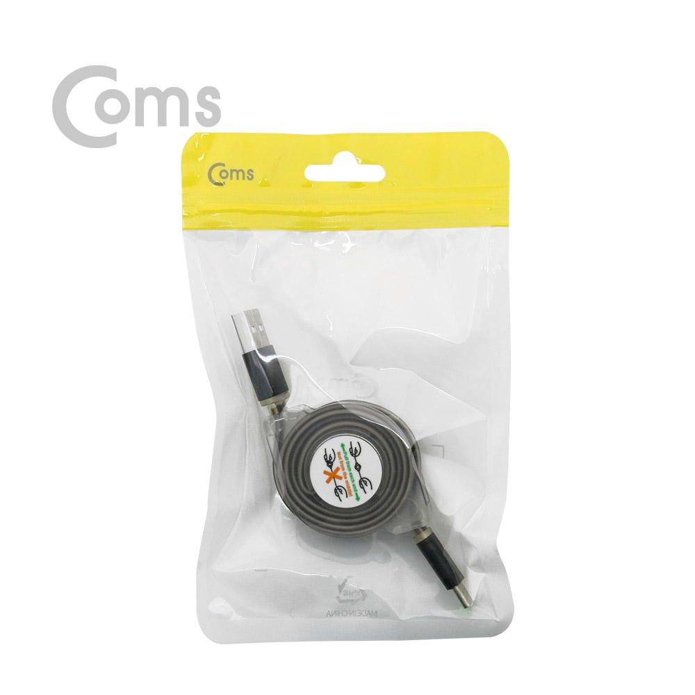 Coms USB 3.1 (Type C) 케이블- 자동감김, Black