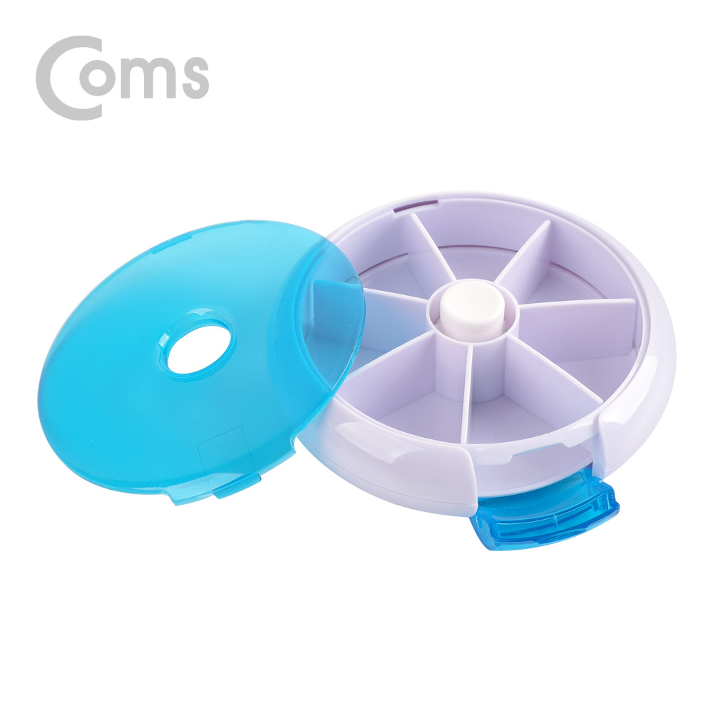 Coms 회전 알약 케이스(원형/7칸) / 요일별 / 블루