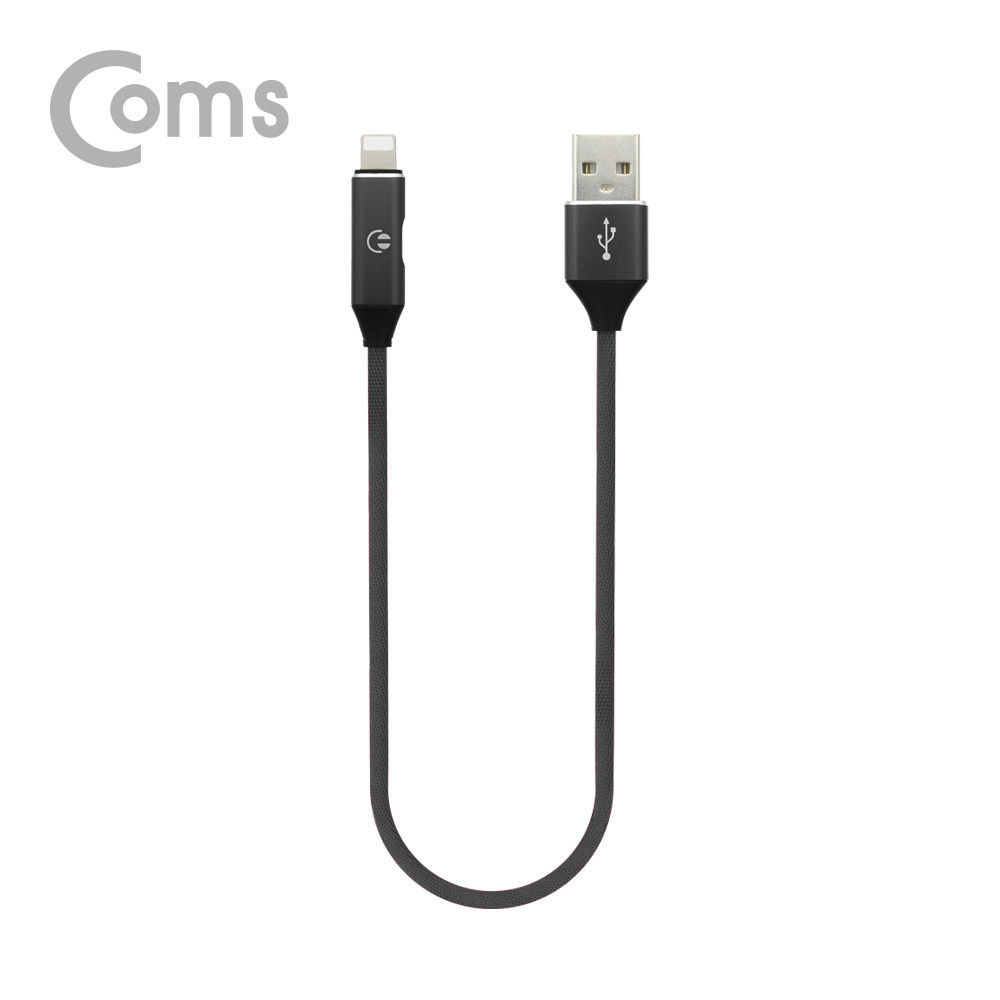 Coms 듀얼 8핀 케이블 / 고속충전(USB 3.0A)+음악감상(AUX) / 1M Black