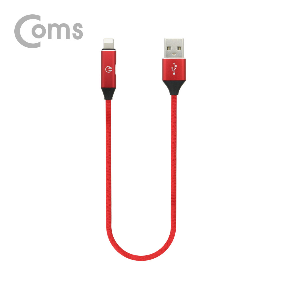 Coms 듀얼 8핀 케이블 / 고속충전(USB 3.0A)+음악감상(AUX) / 1M Red