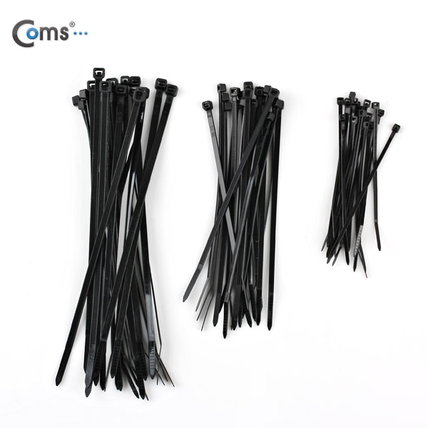 Coms 케이블 타이(60pcs)/패키지, 검정, BCA-60(B), 100/150/200