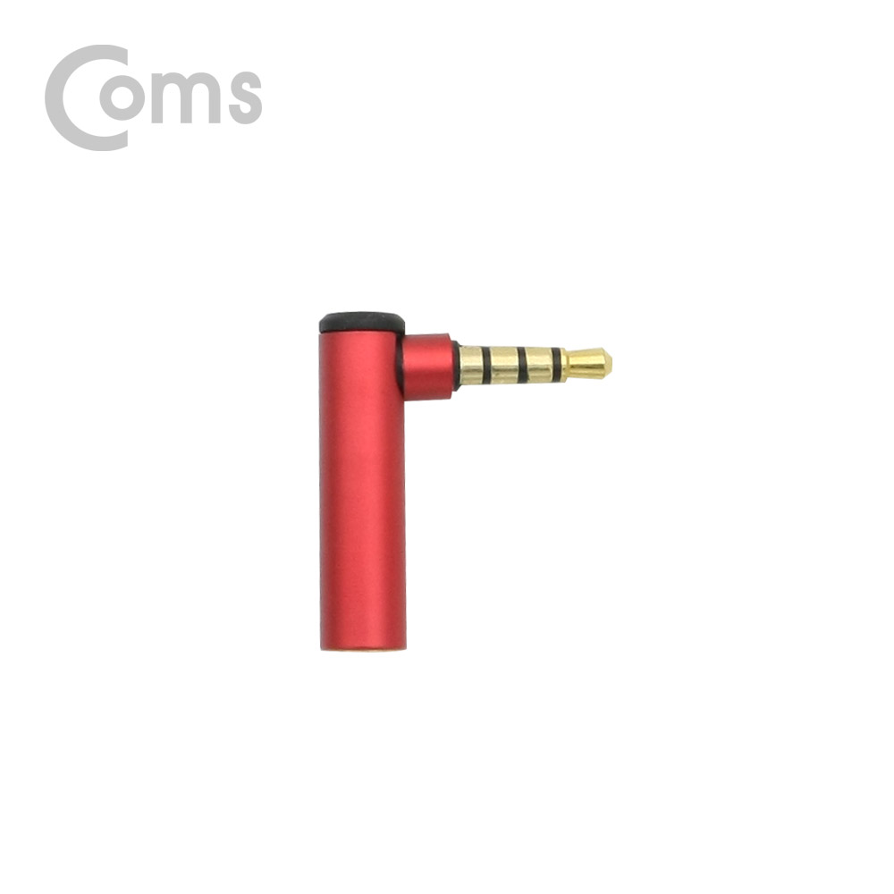 Coms 스테레오 젠더(3.5 M/F) / 4극/메탈/꺾임(꺽임) Red/Stereo