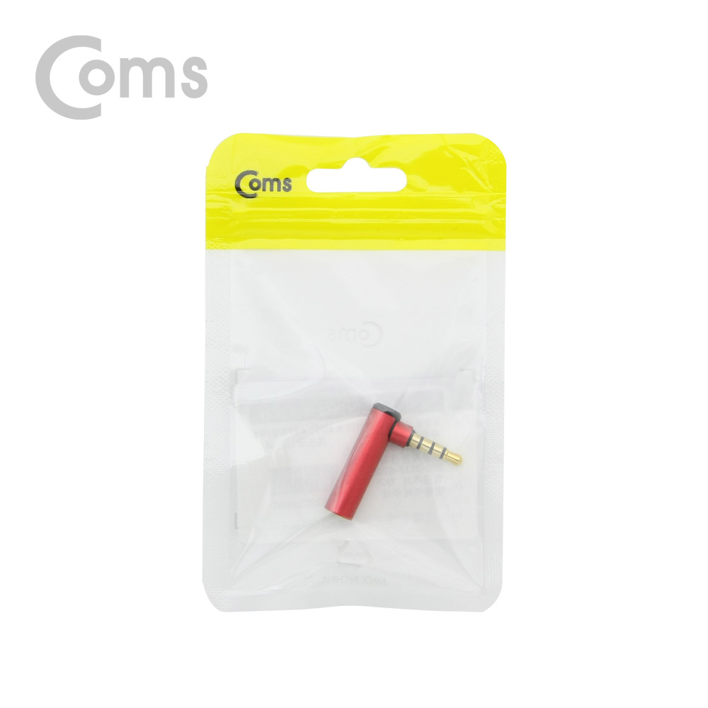 Coms 스테레오 젠더(3.5 M/F) / 4극/메탈/꺾임(꺽임) Red/Stereo